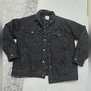 Le Lis Black Quilted Denim Jacket